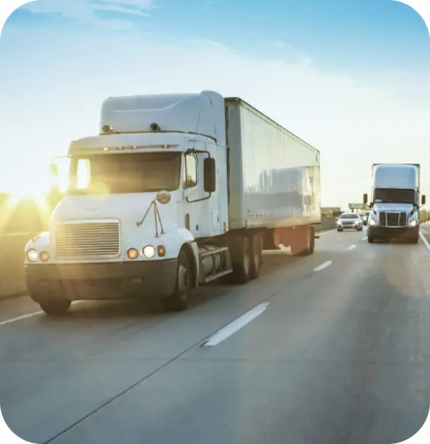 Trucks on road